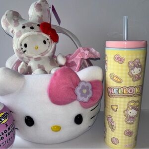 Hello kitty Easter basket, tumbler, peeps pink bunny plush x PEEPS
